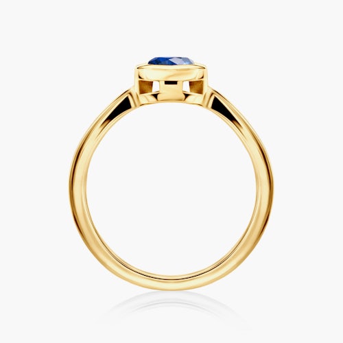 Pierścionek zaręczynowy SAVICKI: złoty, niebieski szafir